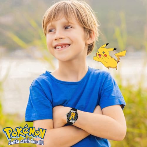 Accutime Kids Pokemon Pikachu Analog Quartz Watch for Boys, Girls, and Adults All Ages