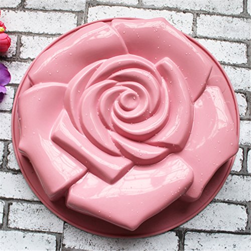 FantasyDay 11" Rose Flower Birthday Cake Mold Silicone Cake Baking Pan/Silicone Mold for Anniversary Birthday Cake, Loaf, Muffin, Brownie, Cheesecake, Tart, Pie, Flan, Bread and More #1 - Thumbnail 3