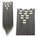 SWACC Women 22 Inches Straight Full Head 7 Separate Pieces Heat Resistance Synthetic Hair Clip in Hair Extensions (Grey)thumb 2