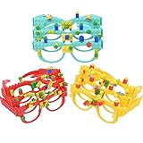 DIY Building Bricks Glasses Children's Early Education Enlightenment Intelligence Toys Creative Party Favors Creative Building Block Brick Glasses 9 Pcs/Set