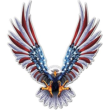 Bald Eagle American Flag Sticker/Decal - 6