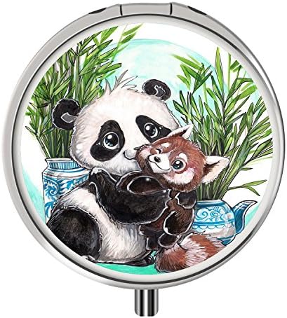 Pill Cases Metal,Custom Round Medecine Case Medecine Bottle Mini Travel Pill Vitamin Decorative Box Case Holder