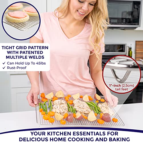 KITCHENATICS Half Sheet Cooling Rack for Cooking and Baking, Stainless