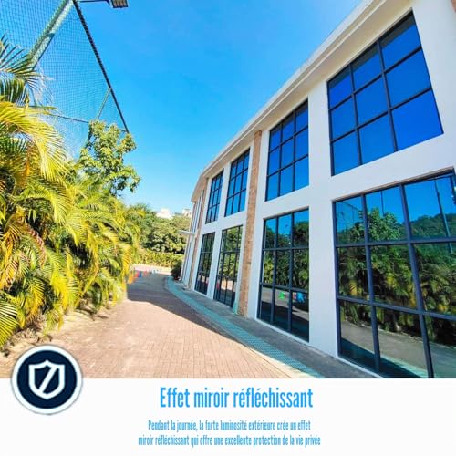 Zindoo Window Film Anti Glare Mirror Window Film Tain-Free Anti Heat Anti UV Privacy Protection for Windows Office Home Store 40 x 200 cm