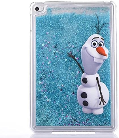 Liquid Case for Apple iPad Mini4,Creative Design Cartoon Painted Glitter Shiny Quicksand Stars Transparent Plastic Case for Apple iPad Mini 4 (Snowman)