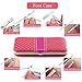 Nail Clipper Travel Set,18 in 1 Stainless Steel Manicure Pedicure Set Nail Cutter Scissors Care Set Tweezers Knife Ear Pick Eyebrow Scissors Utility Tools Grooming Kits with Leather Case (Pink)