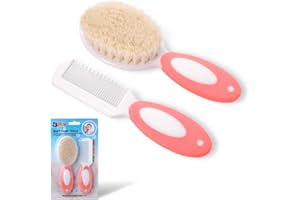 MR LION Baby Hair Brush for Newborns & Toddlers | Natural Soft Goat Bristles | Ideal for Cradle Cap | Perfect Baby Registry Gift (Light Pink)