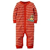 Carter's Baby Boys' Cotton Snap-Up Footless Sleep & Play (6 Months, Red)