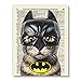 Bat Cat Super Hero Vintage Upcycled Dictionary Art Print - 8x10 inches