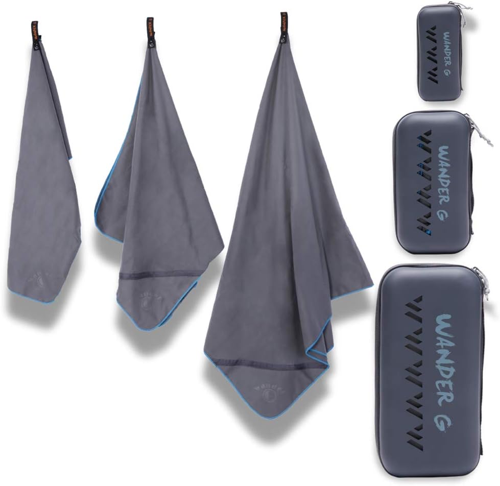 Wander G Microfiber Towel Fast Drying Camping Towel Ultra Soft Compact for Travel Beach Hiking Backpacking Yoga Gym Sports : Sports & Outdoors