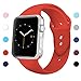 Sport Band for Apple Watch 42mm 38mm, Soft Silicone Sport Strap Replacement Bands for iWatch Apple Watch Series 3, Series 2, Series 1 38mm Red Small