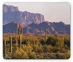Ambesonne Saguaro Mouse Pad, Arizona Desert