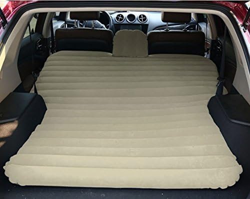 DMGF Universal Car Inflatable Mattress Foldable Air Bed Cushion SUV Removable Extended Portable Splicable Camping Mats Travel Outdoor Air Pads,Beige