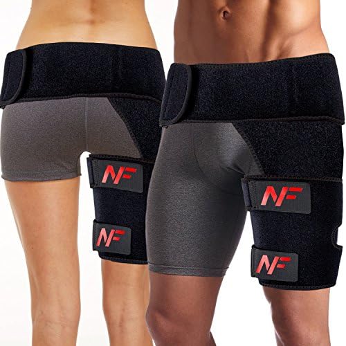 Groin Compression Wrap by NsaneFit – Hip Support Brace for Men/Women - Sciatica Pain Relief - Ideal for injured Groin, Hamstring, Thigh, Hip, and More. – Nonslip Tight Grip