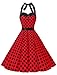 Dressystar Vintage Polka Dot Retro Cocktail Prom Dresses 50's 60's Rockabilly Bandage Red Black Dot XL
