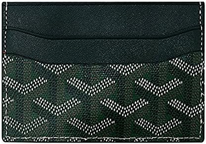 Luxury Fashion Men Women Girl Genuine Leather Slim Credit Card Holder Minimalist Front Pocket Wallet Bag (Green)