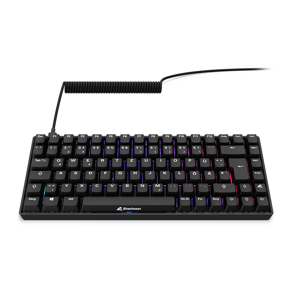 Sharkoon Skiller SGK50 S3 PBT Schwarz, RGB Gaming Keyboard, Gateron G PRO 3.0 Yellow, 75% Layout 2