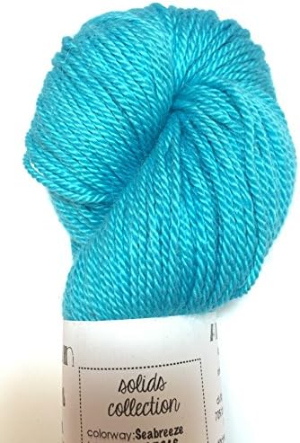 Artisan Yarns Hand Dyed Alpaca Silk Yarn, Solid Seabreeze, Dk Weight, 100 Grams, 245 Yards, 70/30 Baby Alpaca / Mulberry Silk