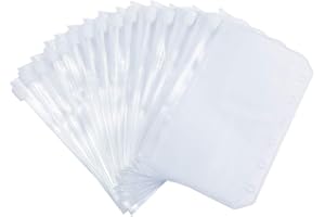 Harphia Mini Binder Pockets A7 6 Holes Binder Zipper Pouch Bag Folders for 6-Ring Notebook Loose Leaf Insert, Waterproof PVC Pouch Document Filing Bags