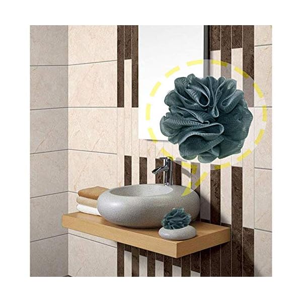 2-Pack-Puff-Shower-Sponge-Bath-Soft-Loofah-Sponge-Pouf-Exfoliating-Mesh-Shower-Ball-for-Adults-Mens-blueBrown Bath Sponge Shower Puff Sponges Bath Soft Loofah Sponge Pouf Exfoliating Mesh Shower Ball Bath Scrunchies for Adults