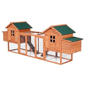 Amazon.com PawHut 124 Dual Backyard Chicken Coops with 