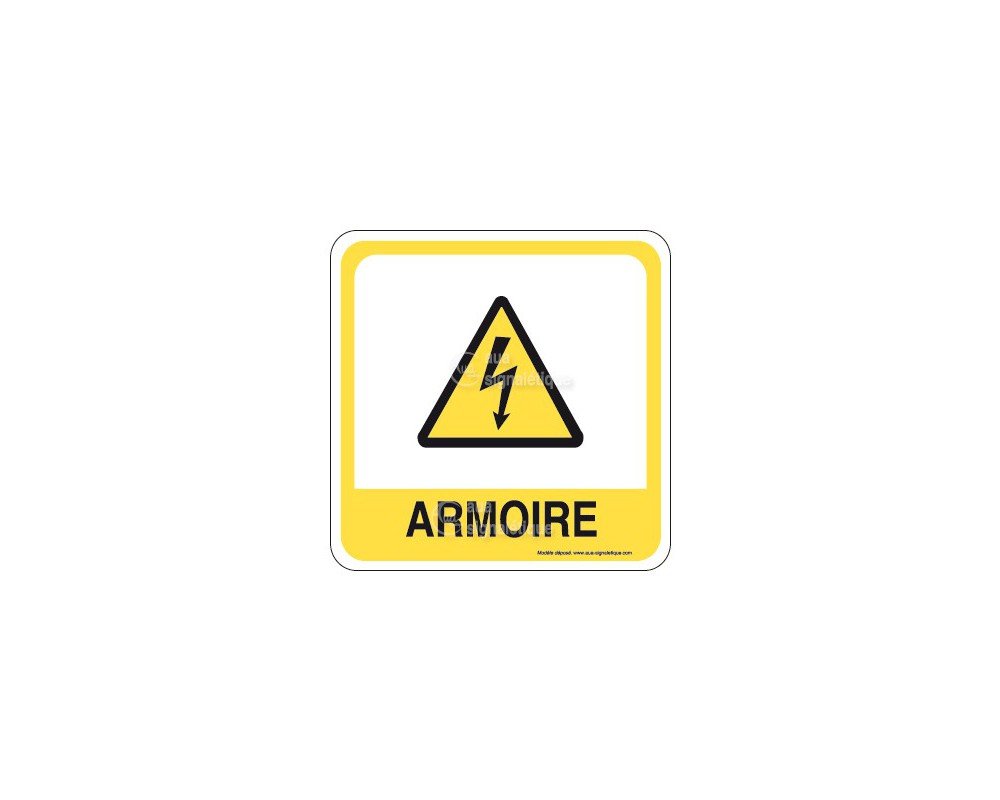 AUA SIGNALETIQUE - Plaque de porte Armoire électrique PvcSign avec double face adhésif