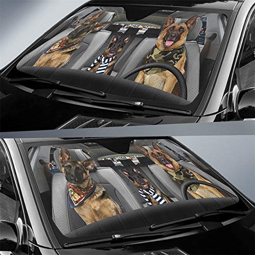 German Shepherd Driver Car Sun Shade Dog Family Auto Front German Shepherd Driver Car Sun Shade Dog Family Auto Front