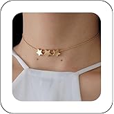 Andelaisi Boho Star Choker Necklace Gold Triple Star Necklace Choker Vintage Star Chain Necklace Minimalist Star Necklace Jewelry for Women