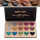 Beauty Glazed Pressed Glitter Eyeshadow Palettes Heart Shade 15 Colors Highly Pigmented Mineral Foiled Long-Lasting Shimmer Powder Eye Shadow Palette Waterproof Flash Shimmer Makeup Powder