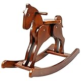 Labebe Retro Wooden Rocking Horse - Dark Brown