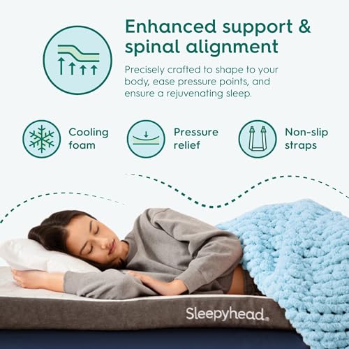 Sleepyhead Twin XL Mattress Topper 3 Inch for College Dorm, Cooling Gel Memory Foam, Pressure Relief, Removable Washable Cover, CertiPUR-US Certified (XL Twin 3")