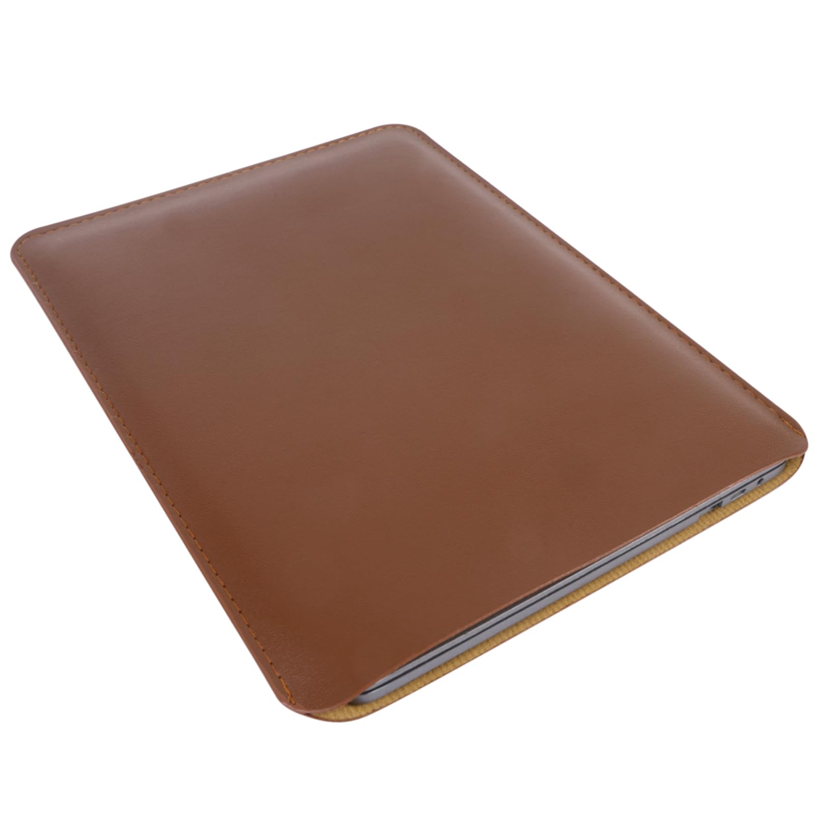 Photo 1 of 13/14/15-inch Faux Leather Laptop Sleeve | Compatible with MacBook Air/Pro, Dell XPS, Surface Pro & More | Ultra-Thin Design + Universal Fit (Dark Brown, 14 Inch Laptop)