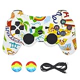 PS3 Controller Wireless Bluetooth Dualshock3, BRHE PS3 Remote DS3 Vibration Gaming Joystick Super Power Best Gift for Kids Sixaxis Control Gamepad Game Accessories for PlayStation3 (Graffiti)