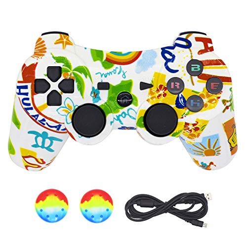 PS3 Controller Wireless Bluetooth Dualshock3, BRHE PS3 Remote DS3 Vibration Gaming Joystick Super Power Best Gift for Kids Sixaxis Control Gamepad Game Accessories for PlayStation3 (Graffiti)