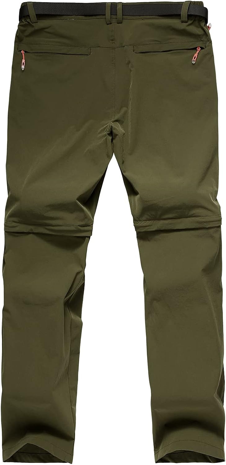 CAMOFOXIN Men's Hiking Pants Outdoor Convertible Quick Dry Fishing Pants & Shorts (Khaki, Black): Clothing