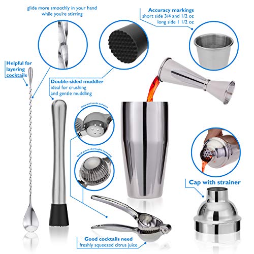 SHAKE AND SWIRL Barkeeper-Set – Bar-Set, Cocktail-Shaker-Set, Bar-Essentials, Heim-Bar-Zubehör I Ideales Geschenk Bar… – Bild 3
