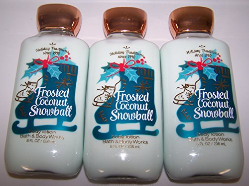 Lot of 3 Bath & Body Works Frosted Coconut Snowball Shea & Vitamin E Body Lotion 8 oz