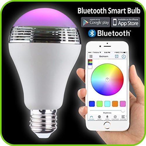 Bluetooth LED Light Bulb Bluetooth Speaker Smartphone Controlled Dimmable Multicolored Color Changing Lights - Works with iPhone, iPad, Apple Watch, Android Phone and Tablet