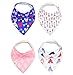 Natemia Cute Baby Bandana Drool Bibs - 4 - Pack Set with Snaps! Soft and Absorbent - Perfect Baby Gift Set for Drooling, Feeding and Teething