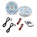 Pyle 6.5” Dual Waterproof Marine Speakers - 250W Outdoor Car/Boat Radio Stereo Speakers Waterproof/Weather Proof Marine Stereo Speakers System Pair- LED Light Mount Kit Speaker Wire Grill PLMRX68LEW