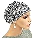 Hats for You Women's Shirred Chemo Cap, Charcoal Paisley, One Size