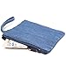 Clear Stadium Bag with Denim Trim | NFL NCAA PGA NASCAR Approved 10 x 10 x 5 Crossbody Messenger with Adjustable Shoulder Strap | Dakbee Original with Zippered Pockets| Bonus Denim Privacy Clutch