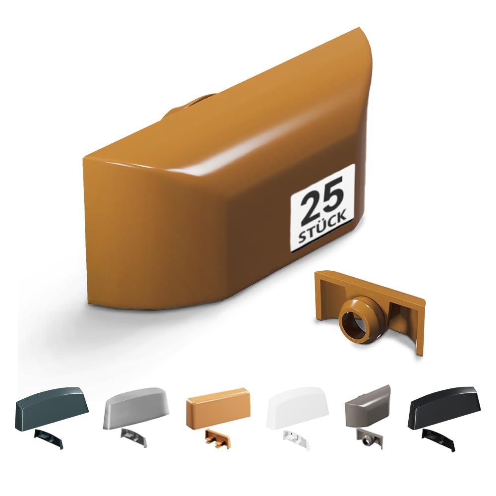 VOOXA Pack of 25 Window Water Slot Caps Brown RAL8003 for 10 mm Holes