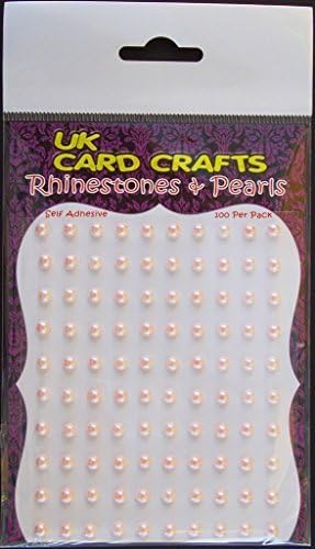5mm Pink Self Adhesive Pearls, 100 Per Pack, UK Card Crafts