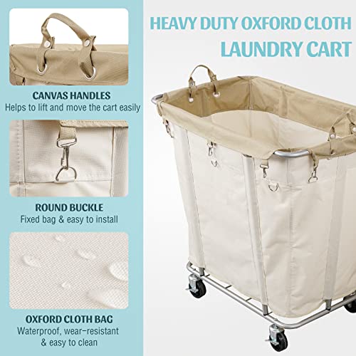 PLKOW Laundry Cart with Wheels 320L Large Rolling Laundry Cart for