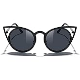 MERRY'S Cat Eye Sunglasses Round Metal Cut-Out Flash Mirror Lens Sun glasses S8064