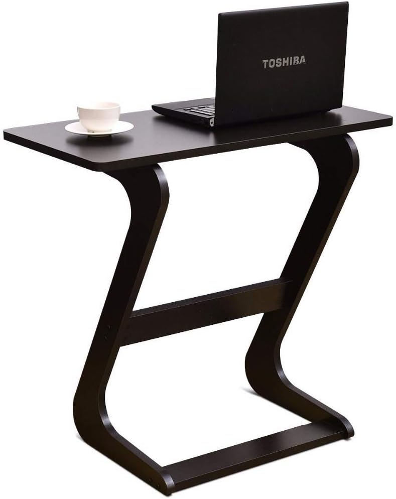 Nrthtri smt Goplus Portable Sofa Table Modern End Side Tables Console Snack TV Coffee Tray PC Laptop Desk Z-Shape Wooden Desk Coffee Table