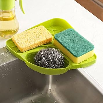 Zollyss Plastic Wall Mounted Kitchen Sink Tool Corner Storage Rack (Standard Size)