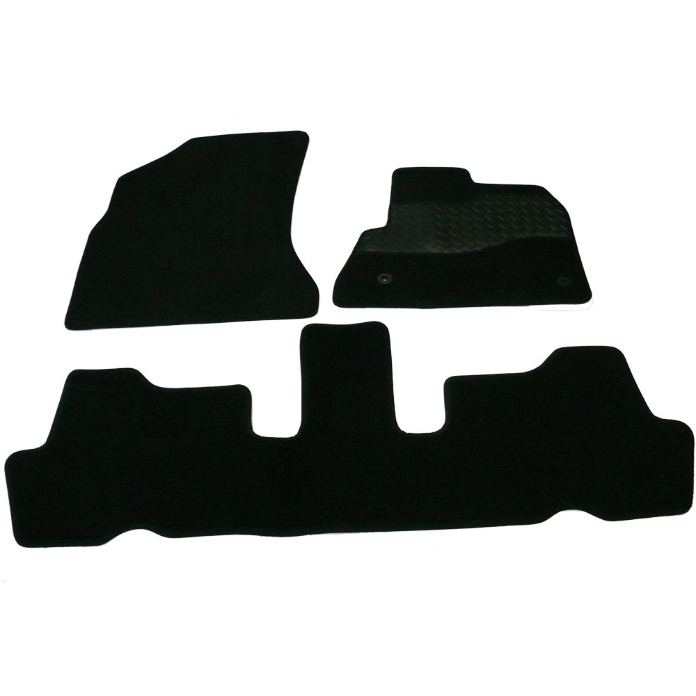 Sakura Mat Set Citroen C4 Picasso 5 Seat Carpet with Rubber Heelpad 2007-13 - Black