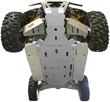 Can-Am Maverick, X-MR, X-RS 9 Piece Aluminum Full frame skid plate set, front & rear A-Arm/CV Boot Guards, Lateral Rock Sliders by Ricochet